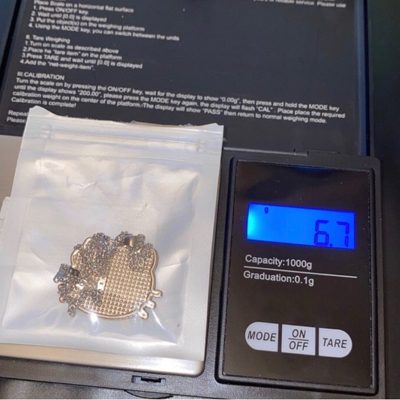 Hello Kitty Necklace 20 Inches heavy Cubic Zirconia 925k Brand New chain - Picture 6 of 6